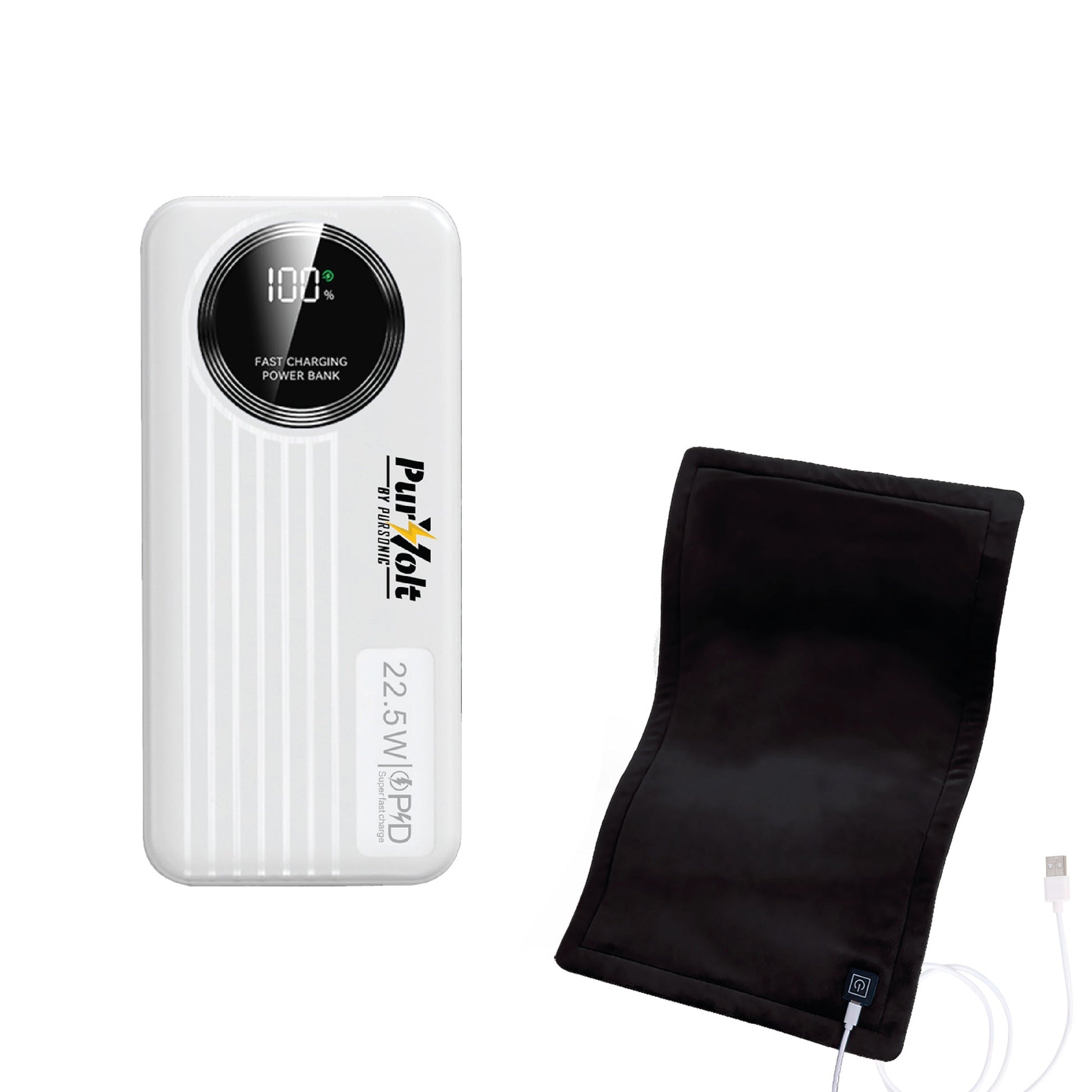 LED Fast Charging Power Bank & Extra Large Electric Heating Pad: Power & Comfort Duo!-0