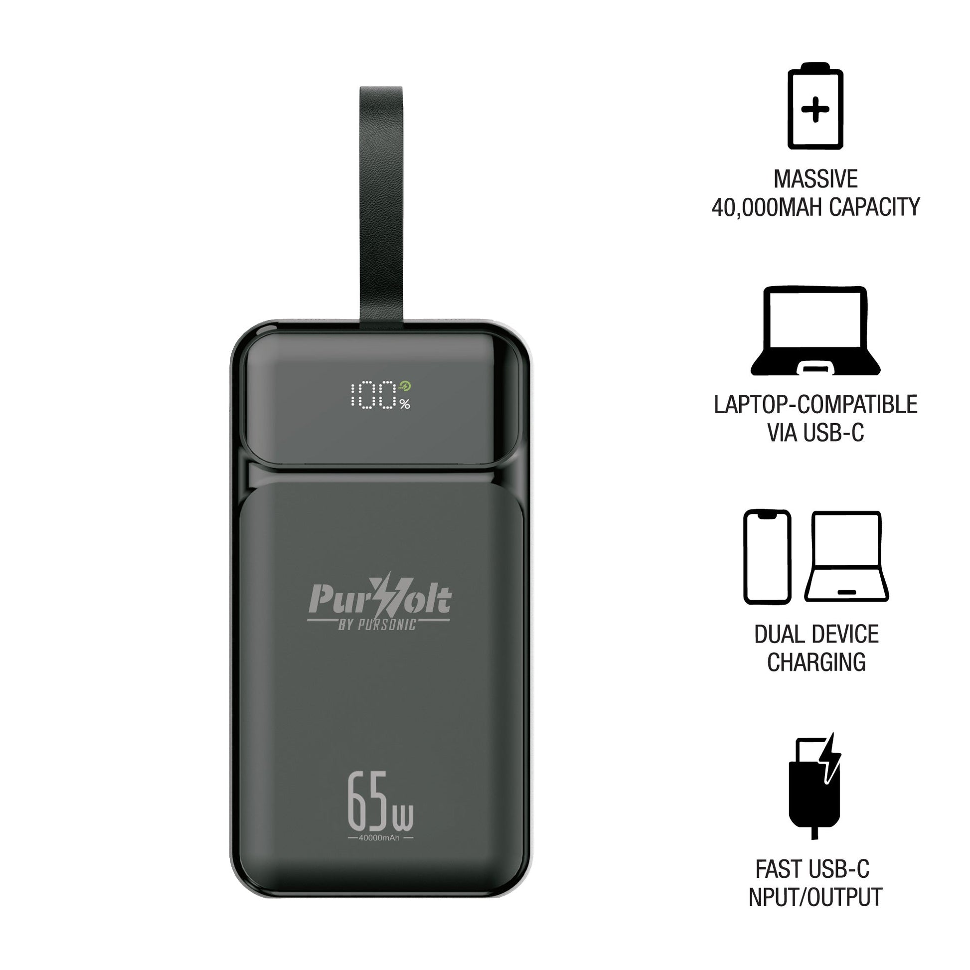 PurVolt 40,000mAh Ultra High-Capacity Power Bank – Powering Laptops, Phones & Beyond-1